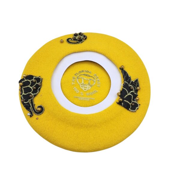 The Florida Beret Women's 100% Wool Beaded Embroidered Beret - OS - Picture 2 of 5